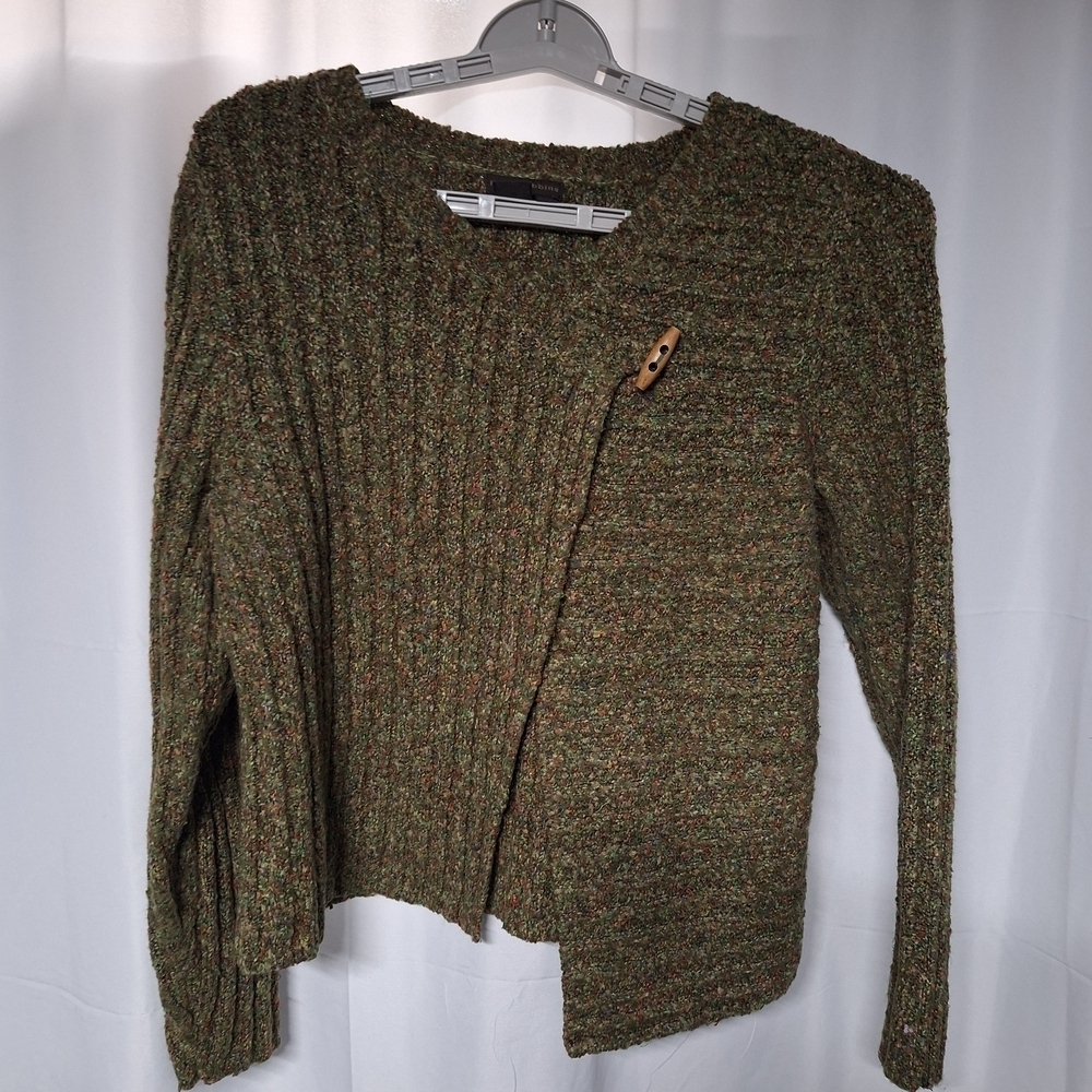 Green Textured Women's Cardigan